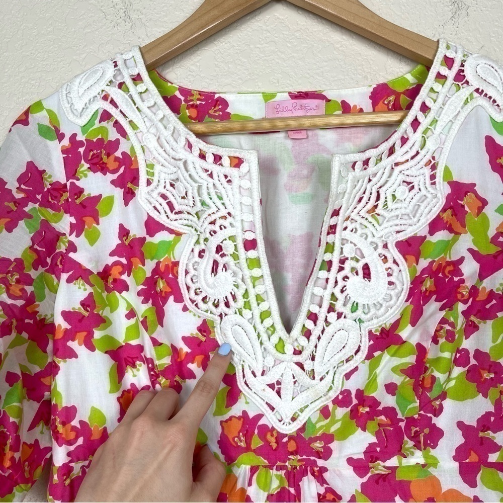Lilly Pulitzer Falling For You Floral Multicolor Short Sleeve Dress Size 6 - Picture 12 of 12